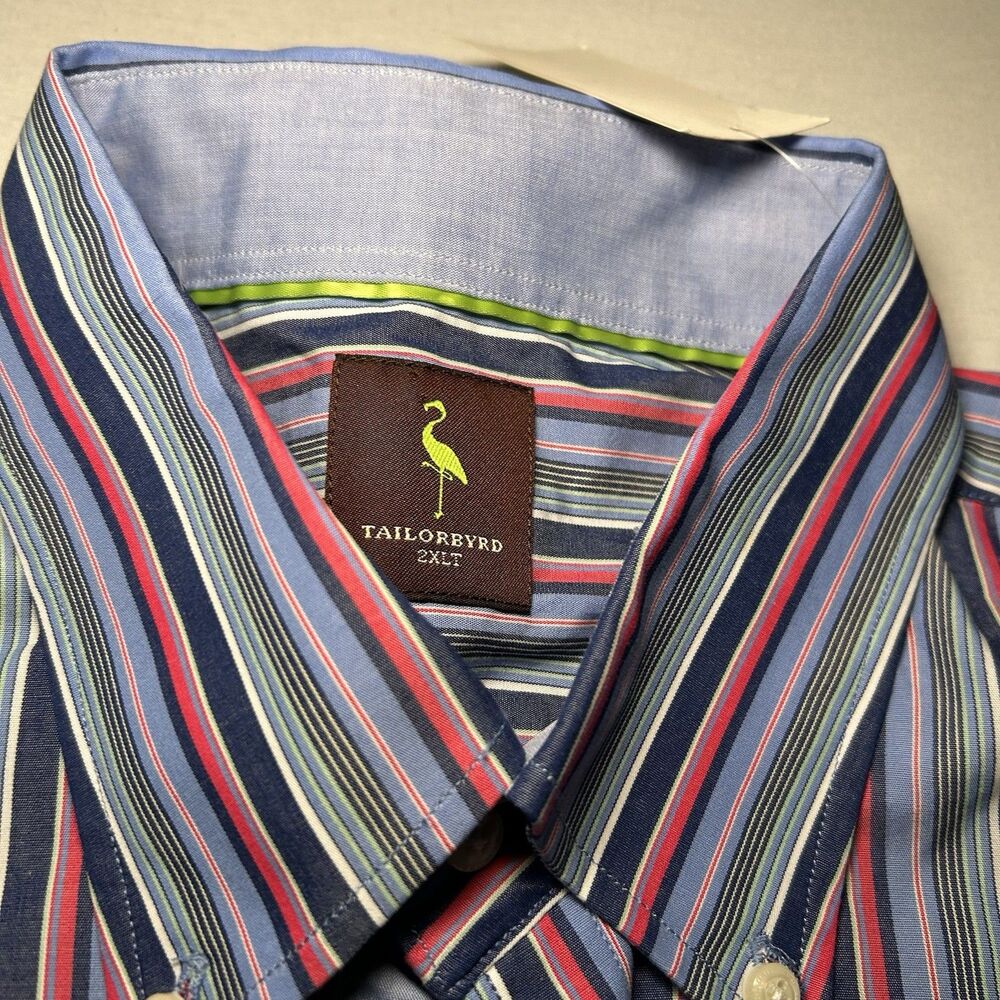 NWT Tailorbyrd Long Sleeve Button Down Shirt Striped Casual Men's 2XLT - Picture 3 of 7